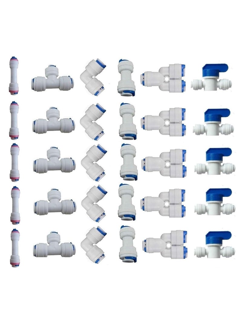 1/4" OD Quick Connect Push In to Connect Water Tube Fitting for RO Reverse Osmosis Water Filter Fittings Pack of 30 - Image 5